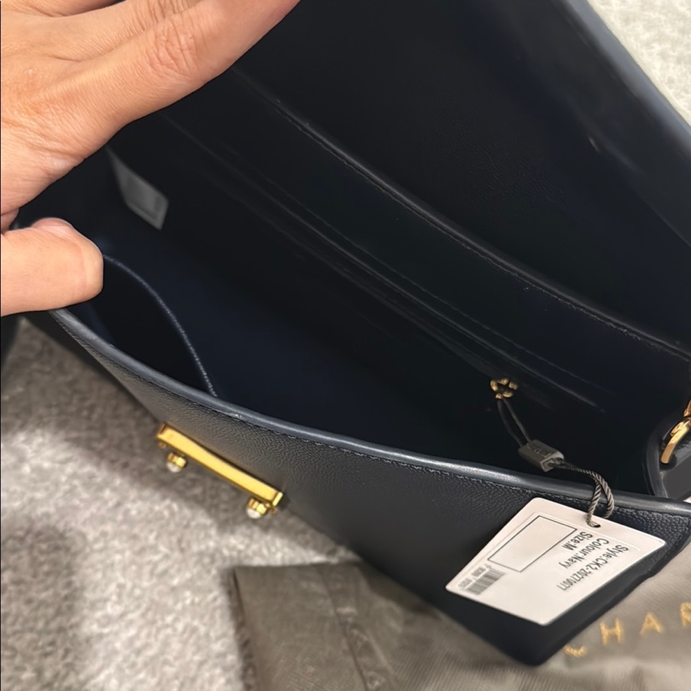 Charles & Keith Gold and Blue Shoulder Bag with Chain Strap - Picture 4 of 4